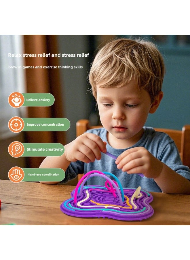 Sensory Activity Board Double-sided Silicone Children's Educational Toy Sensory Activity Double-sided Decompression Board-Color:Flowers - Image 2